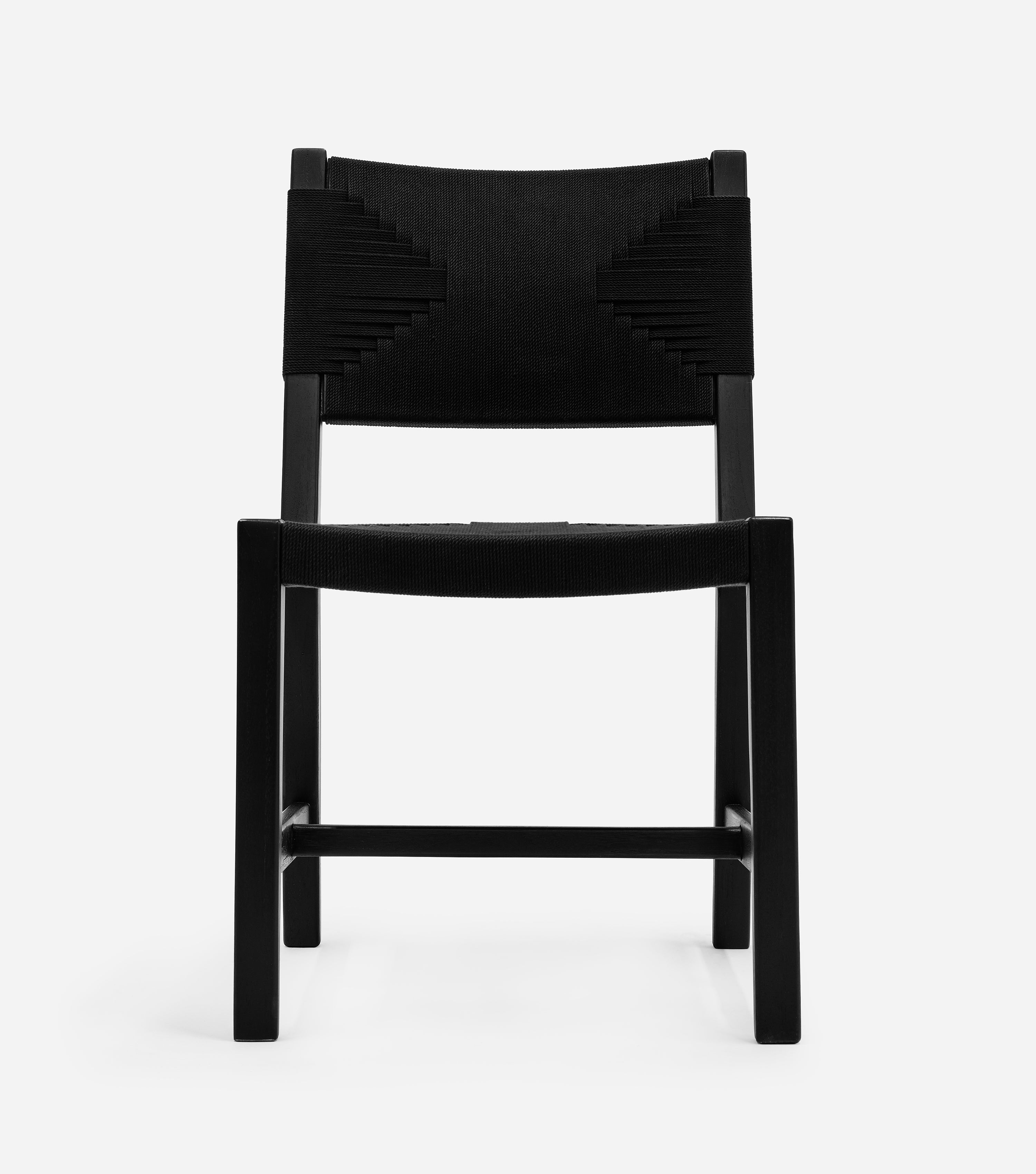 Monimbo Dining Chair Woven Black Cross Braided Cord | Forever Furniture ...