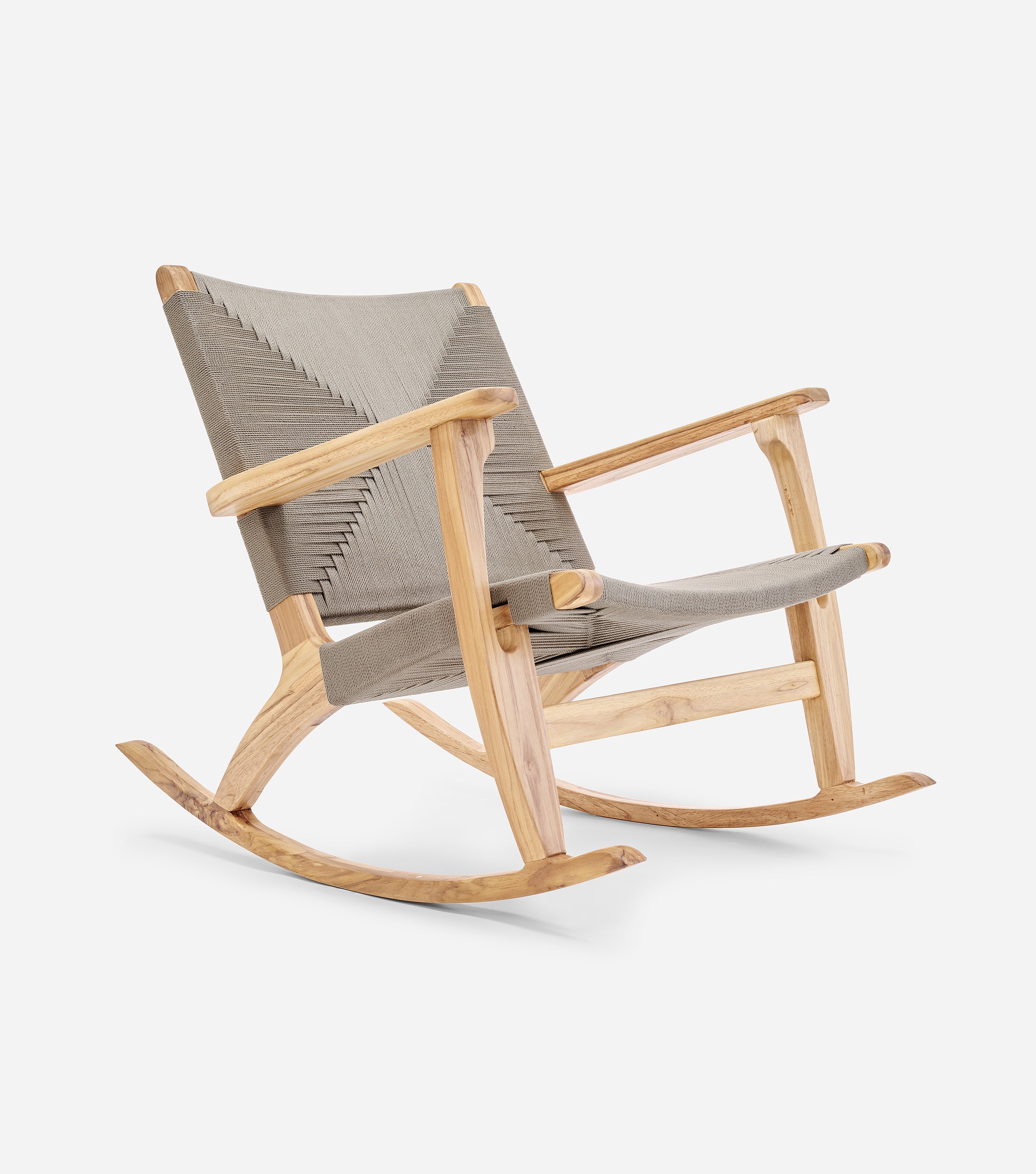 Masaya Rocking Chair Woven Taupe Cross Braided Cord | Forever Furniture ...